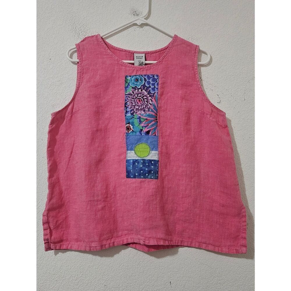 Match Point Sleeveless Top Lagenlook Art To Wear Size Small